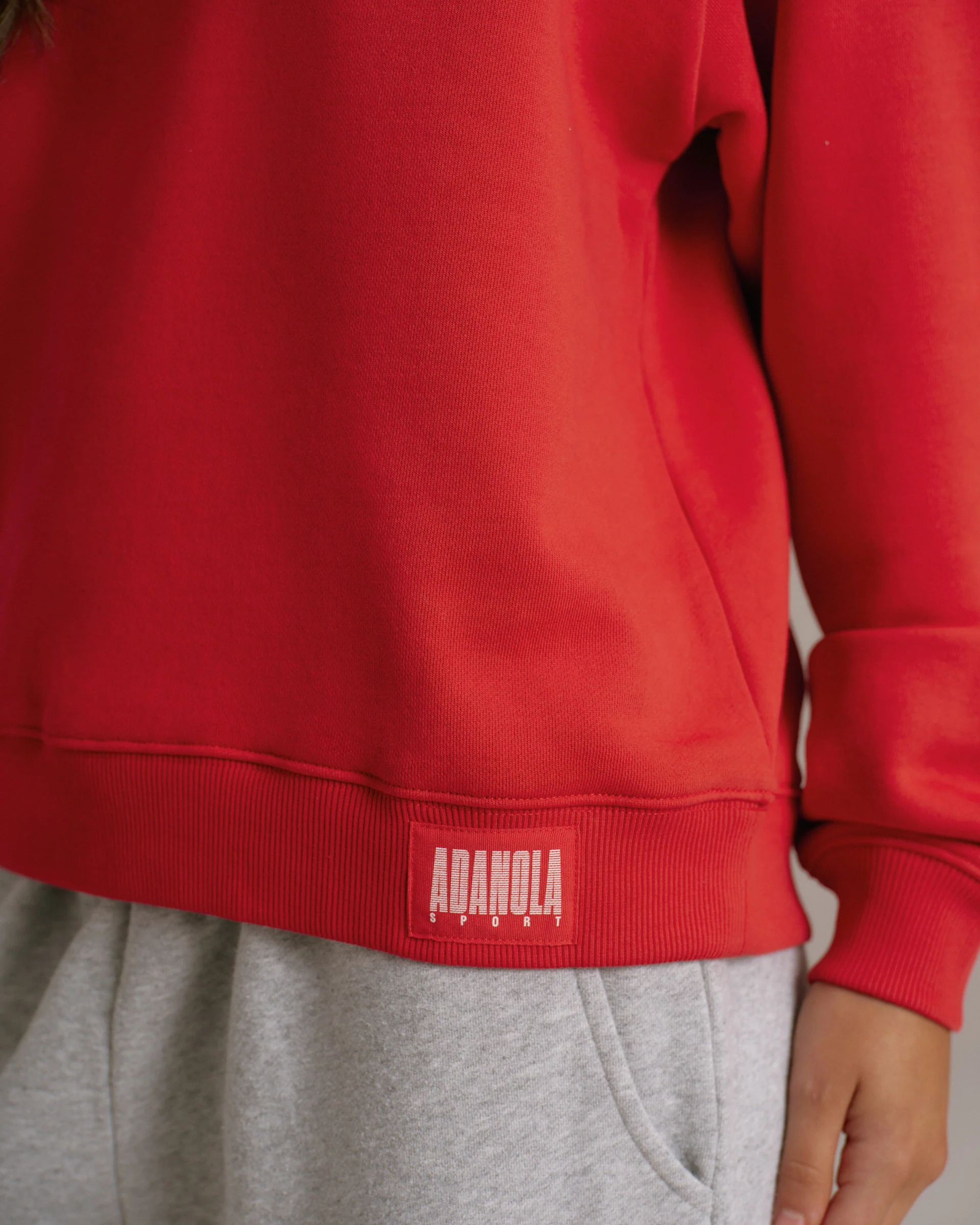 Raglan Polo Sweatshirt - Classic Red - Image 3