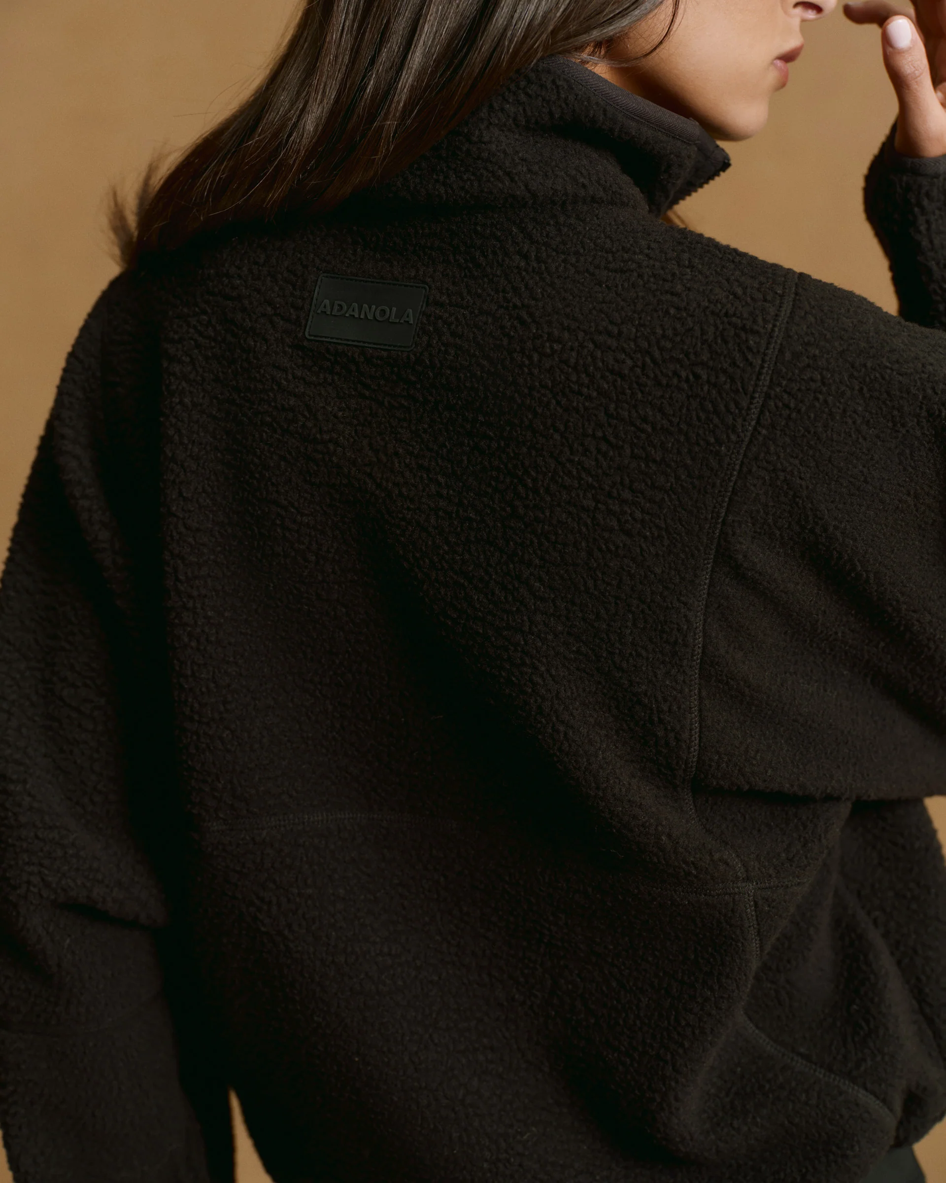 Seam Detail Quarter Zip Polar Fleece - Black - Image 4