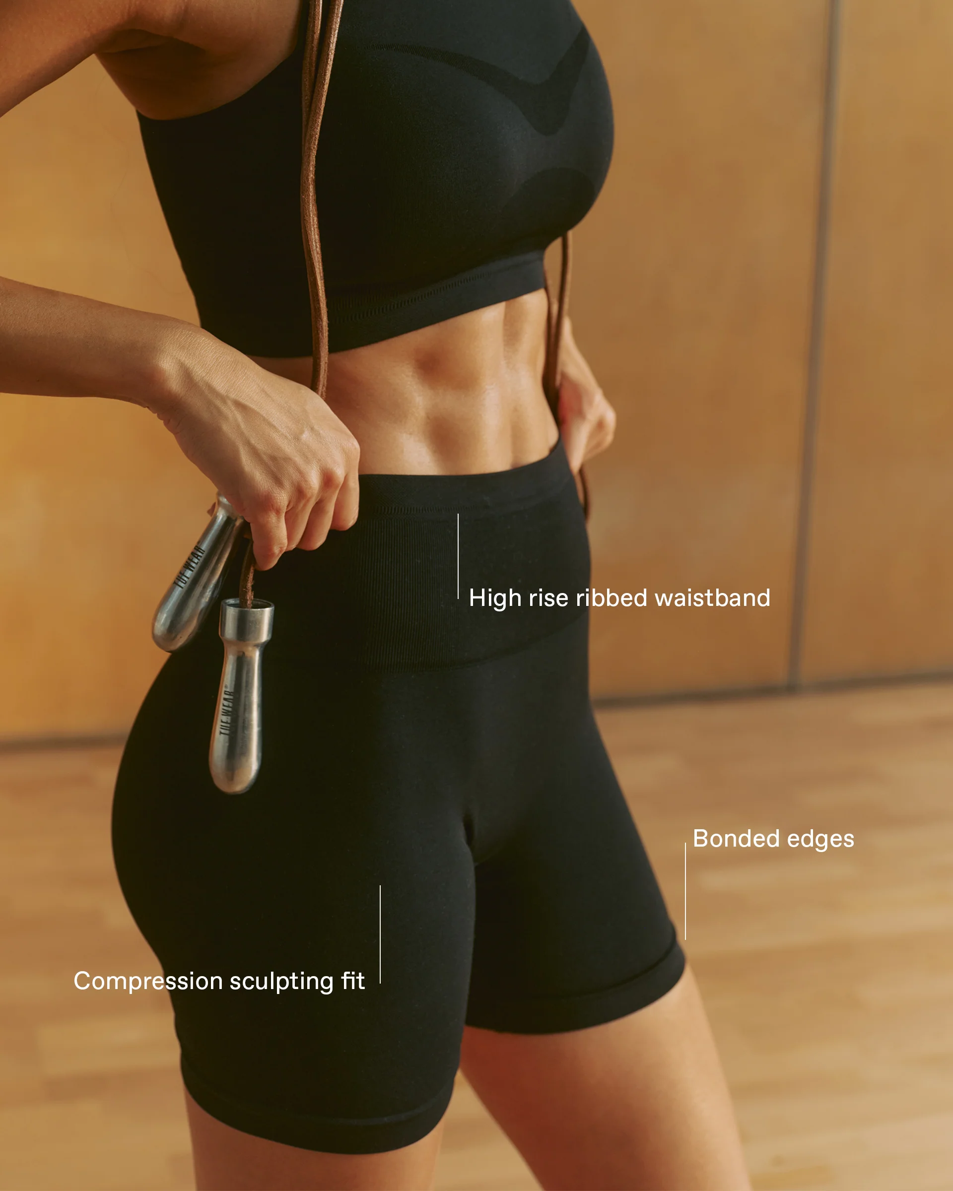 Seamless Crop Shorts - Black - Image 2