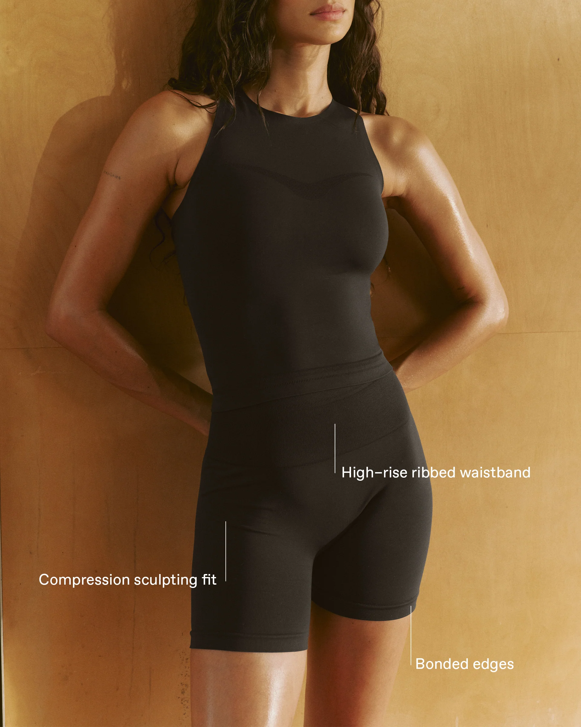 Seamless Crop Shorts - Coffee Bean - Image 2