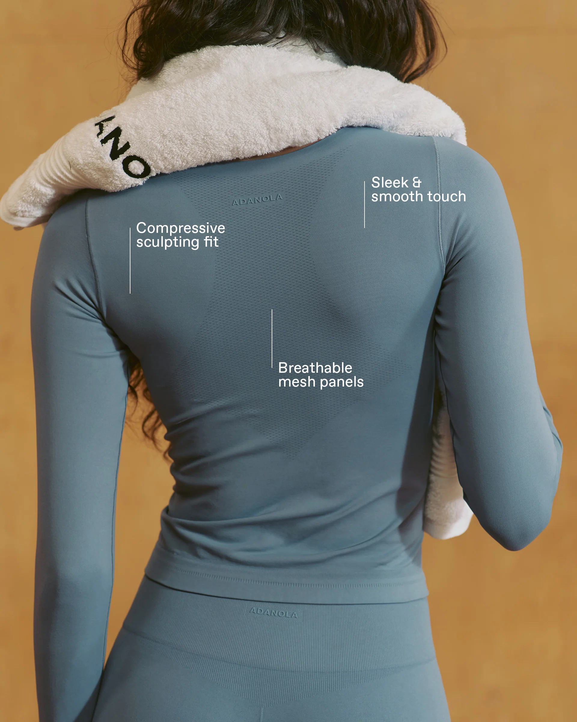 Seamless Long Sleeve Top - Slate Blue - Image 2