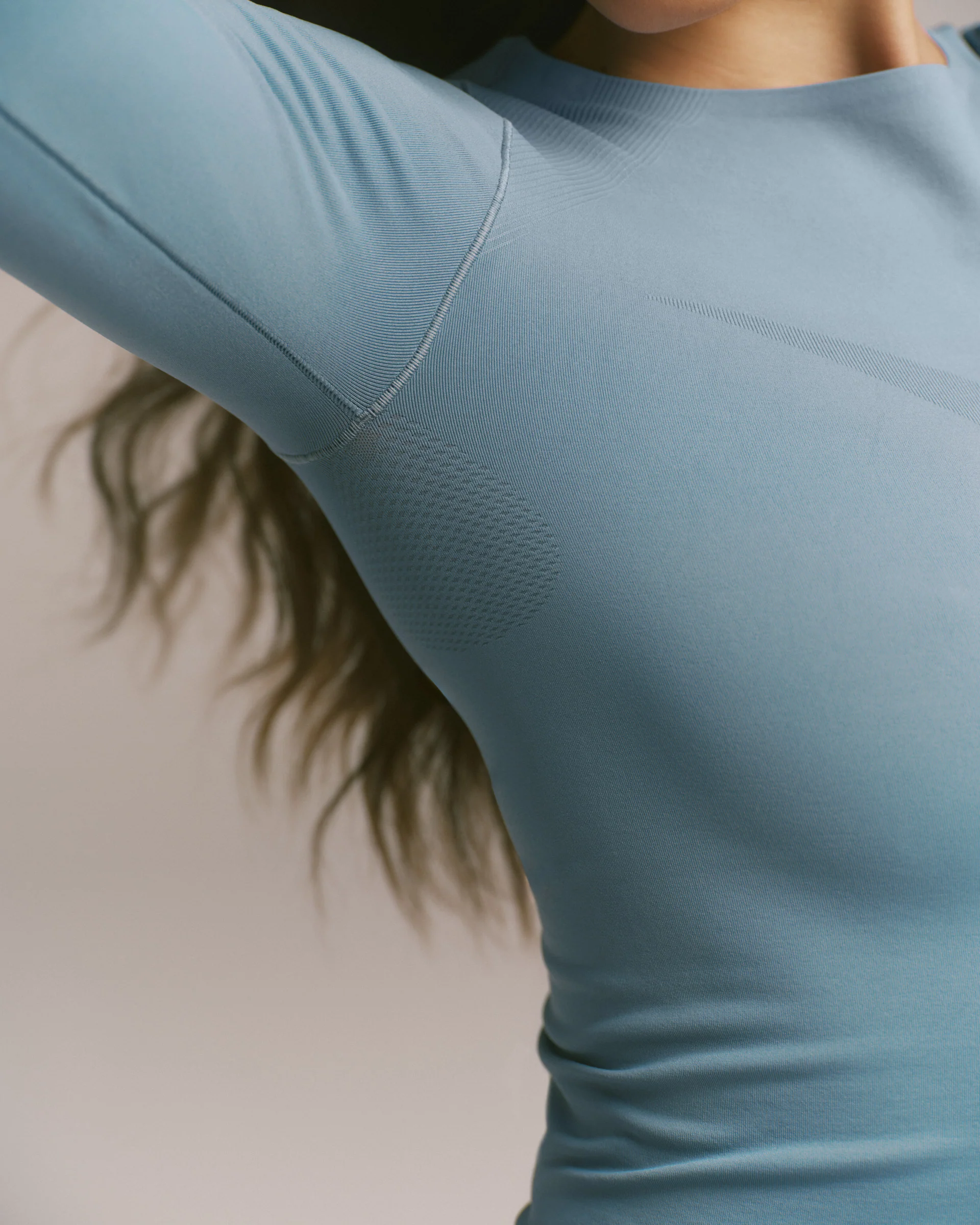 Seamless Long Sleeve Top - Slate Blue - Image 3