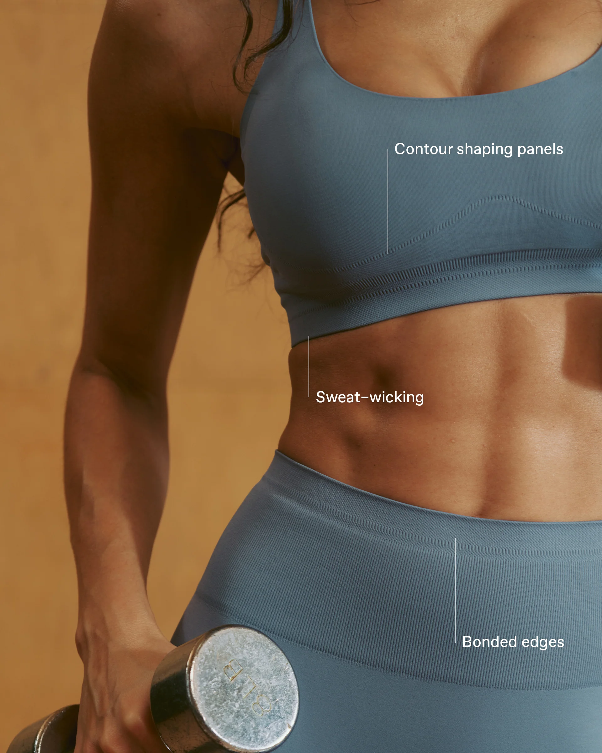 Seamless Racer Back Bra - Slate Blue - Image 2