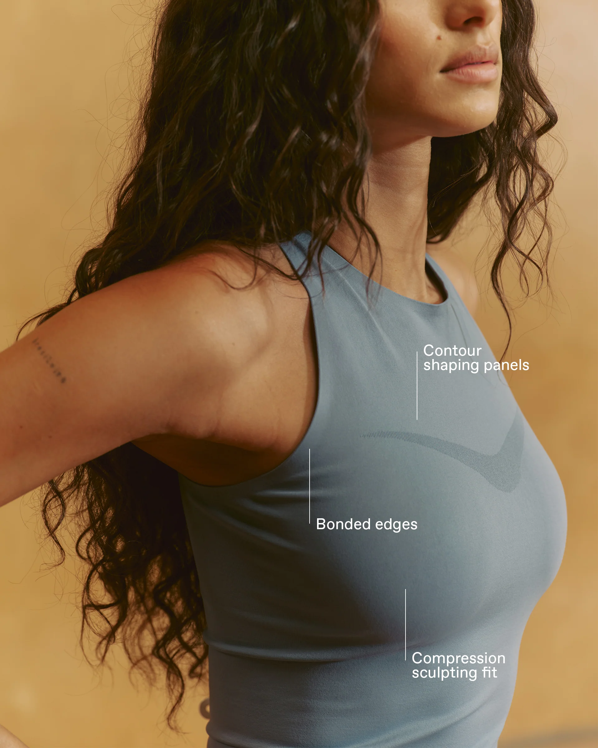 Seamless Racer Tank - Slate Blue - Image 2