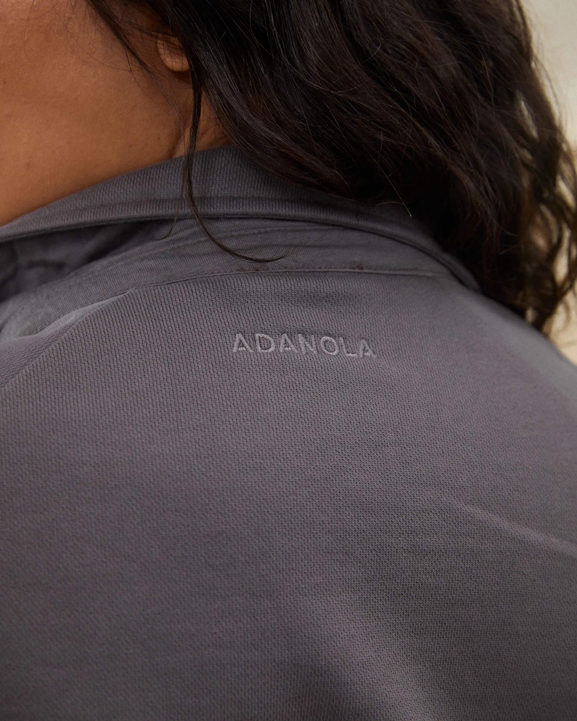 Slouchy Button Up Sweatshirt - Slate Grey - Image 3