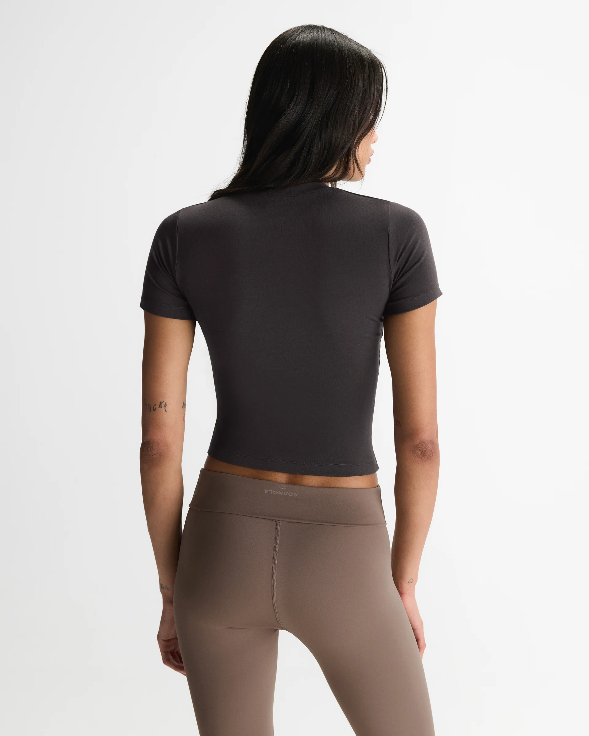 Soft Modal Short Sleeve Top - Coffee Bean - Image 3