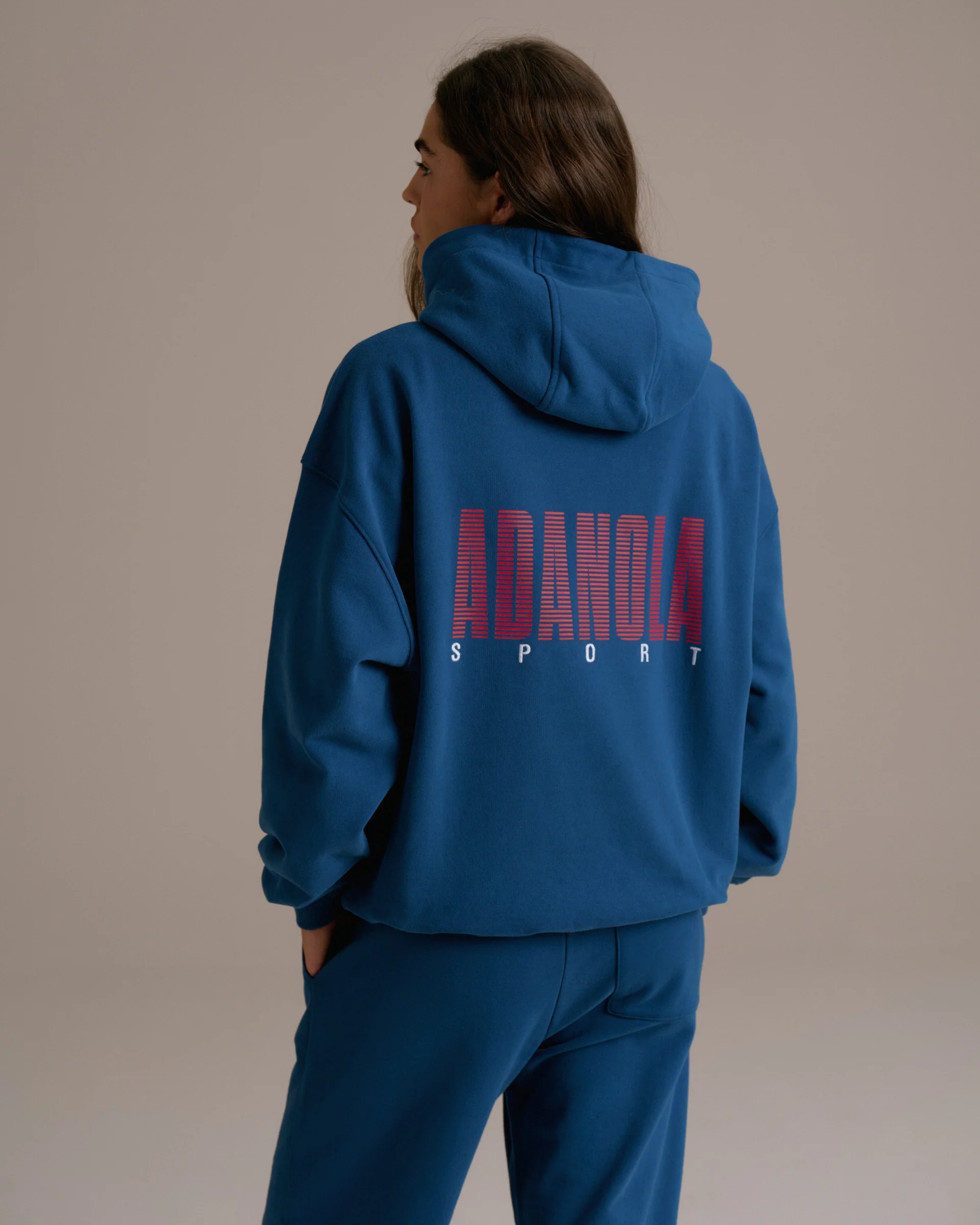 Sport Horizon Oversized Hoodie - Washed College Blue - Image 2