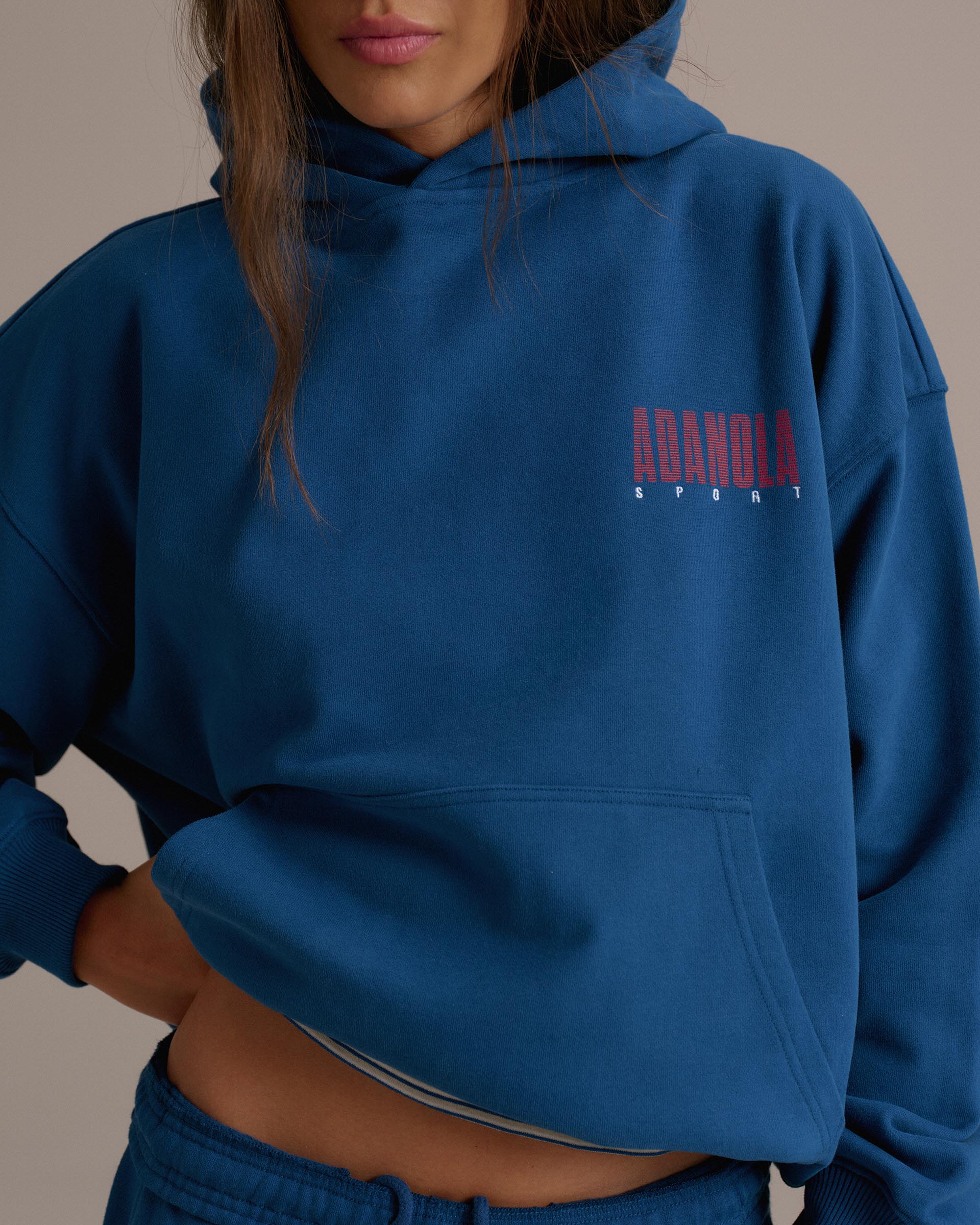 Sport Horizon Oversized Hoodie - Washed College Blue - Image 3