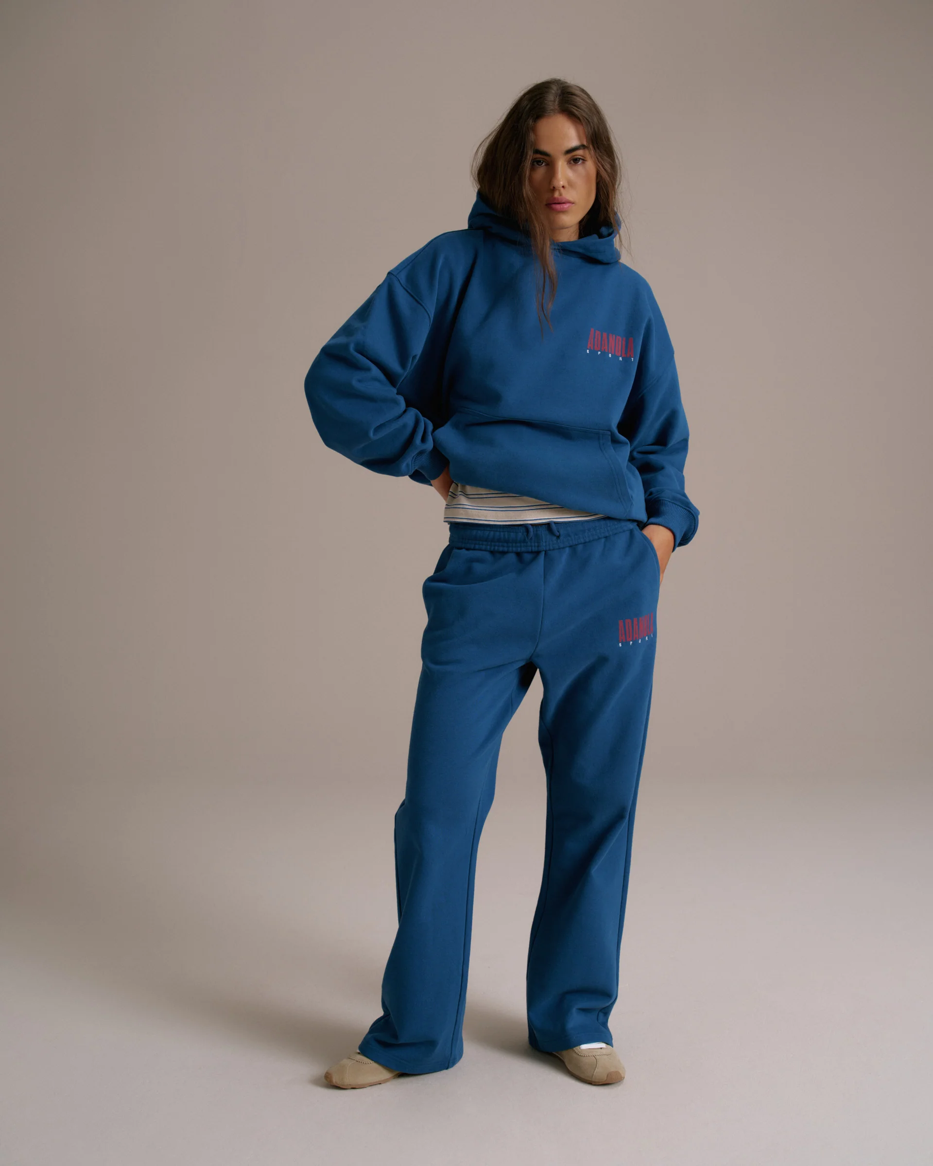 Sport Horizon Oversized Hoodie - Washed College Blue - Image 4