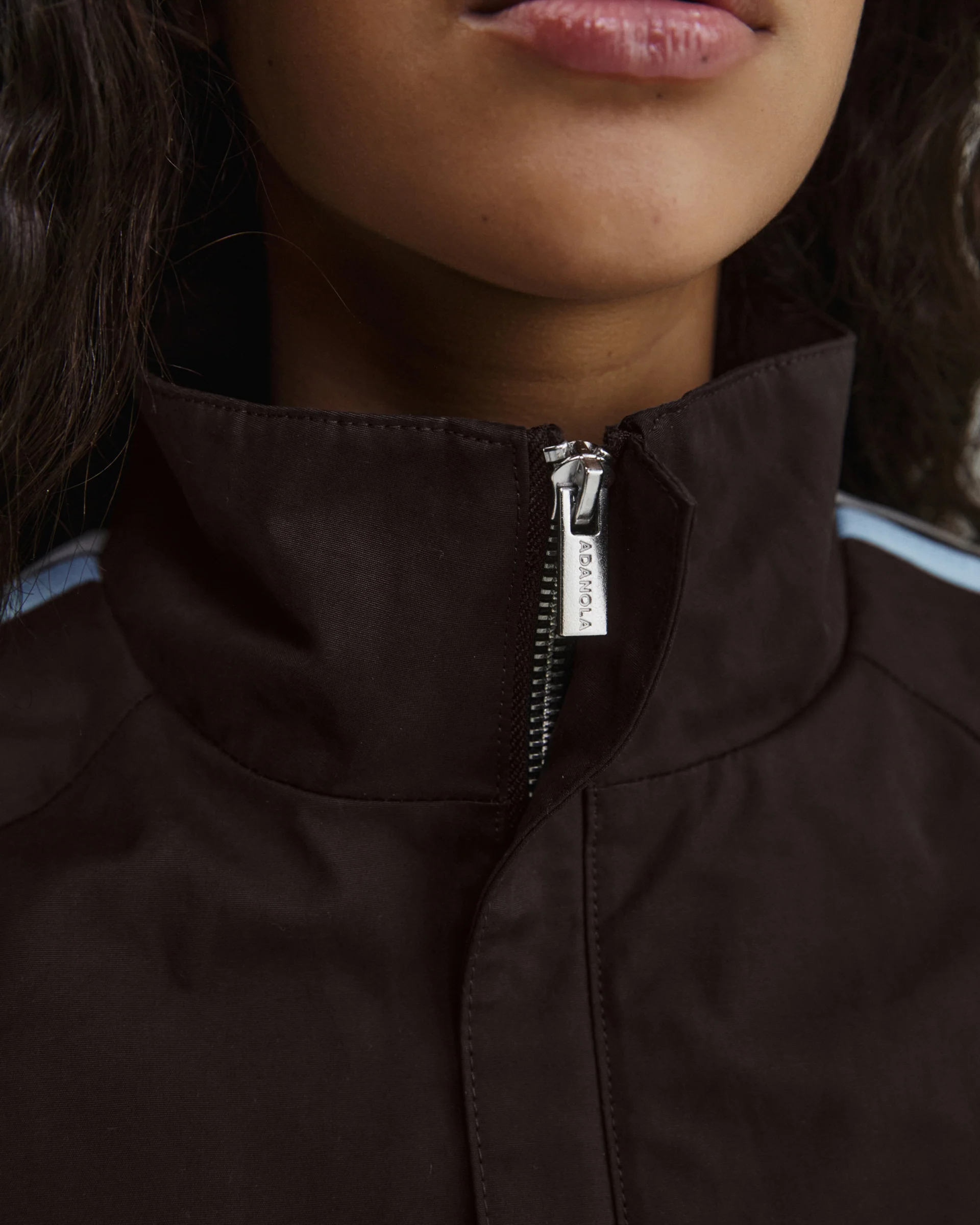 Stripe Detail Track Jacket - Coffee Bean - Image 4
