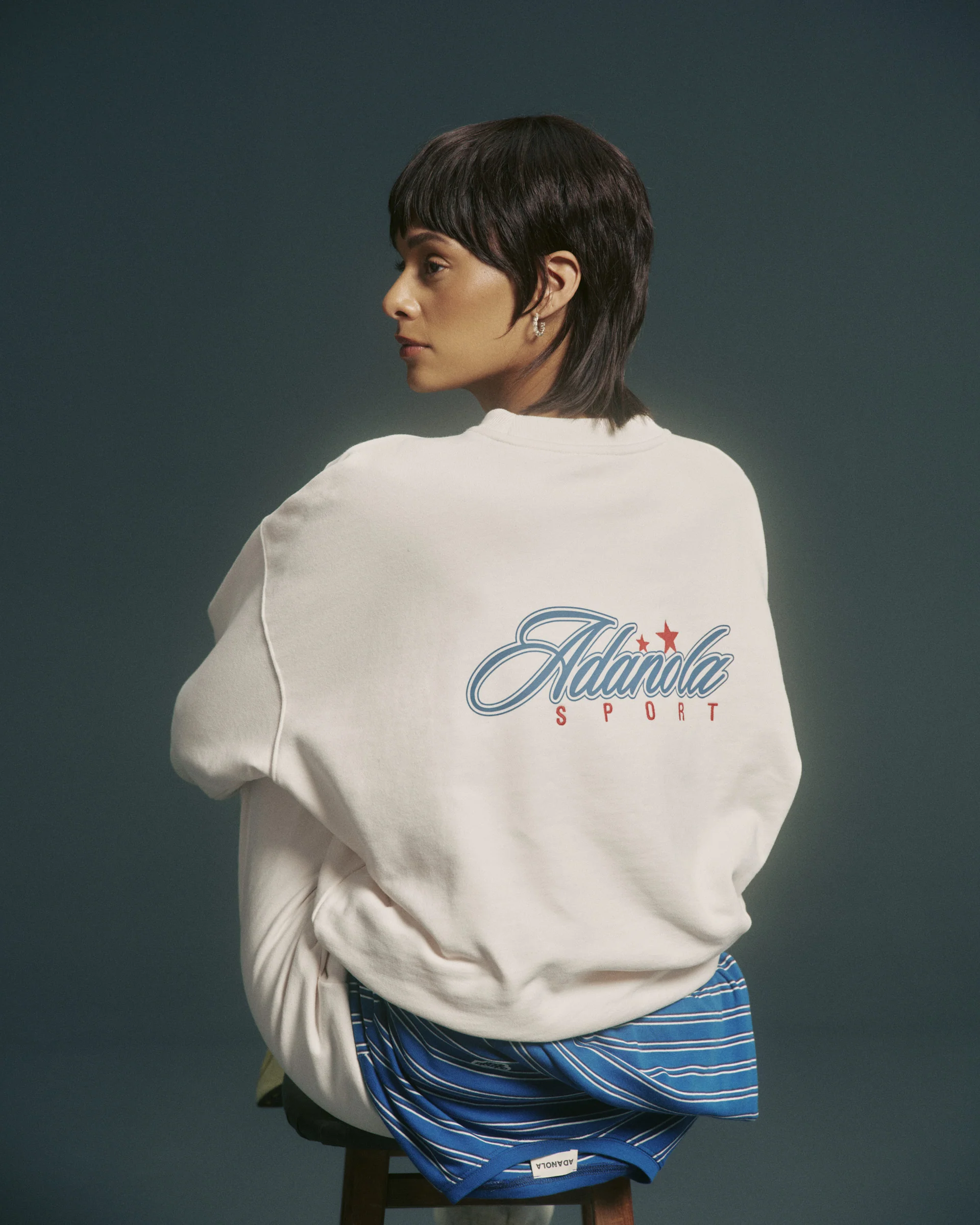 Varsity Collegiate Oversized Sweatshirt - Marshmallow White - Image 5