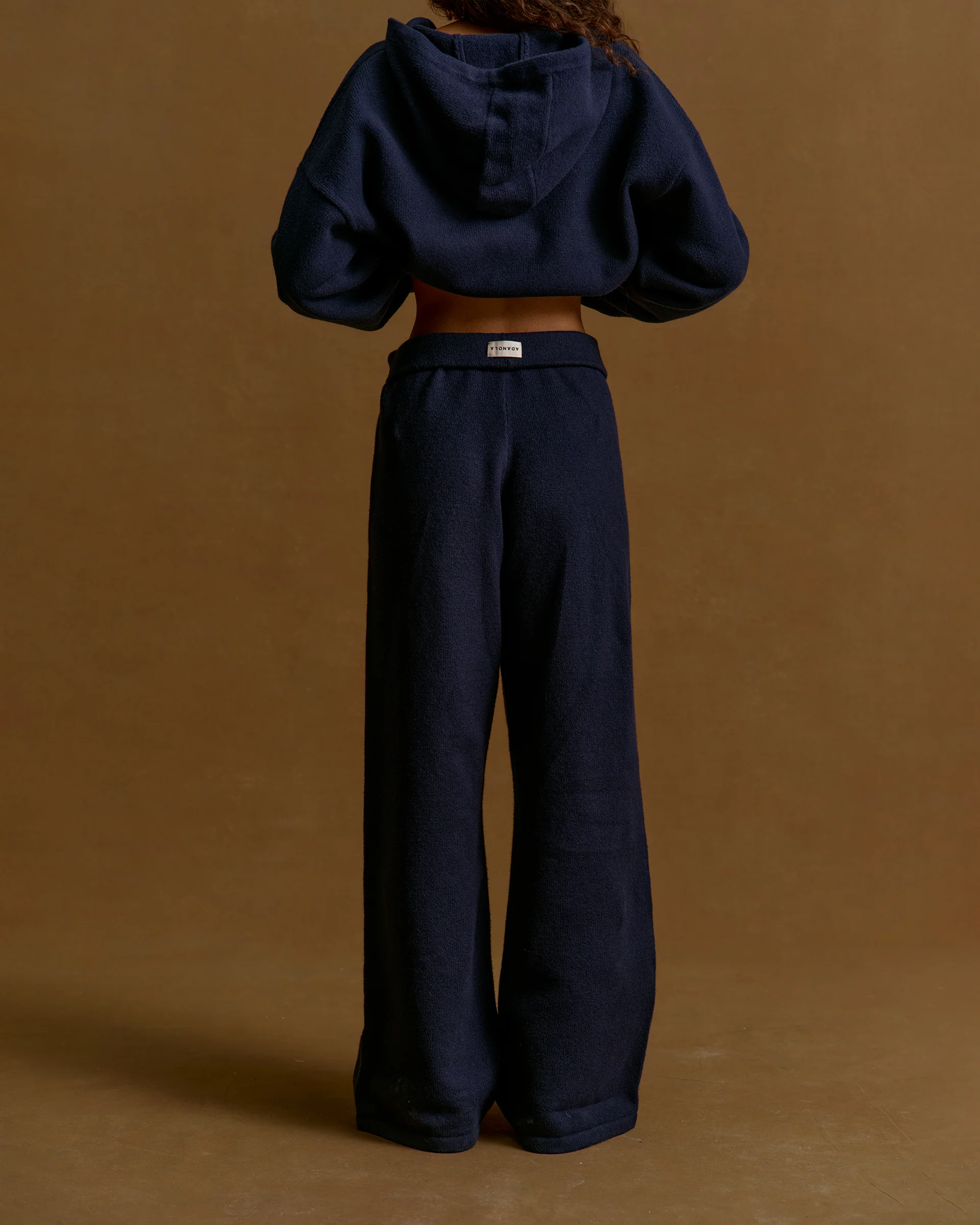 Varsity Knit Straight Leg Sweatpants - Navy Blue/Marshmallow White - Image 4