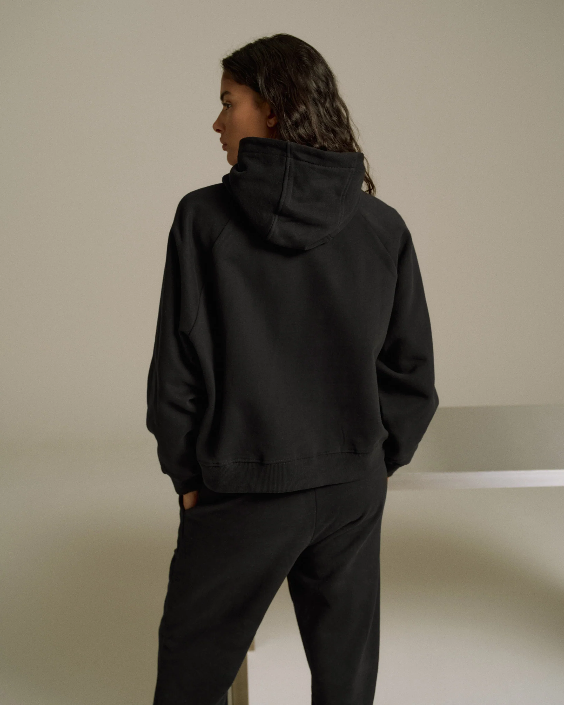 Varsity Loose Fit Hoodie - Black - Image 2