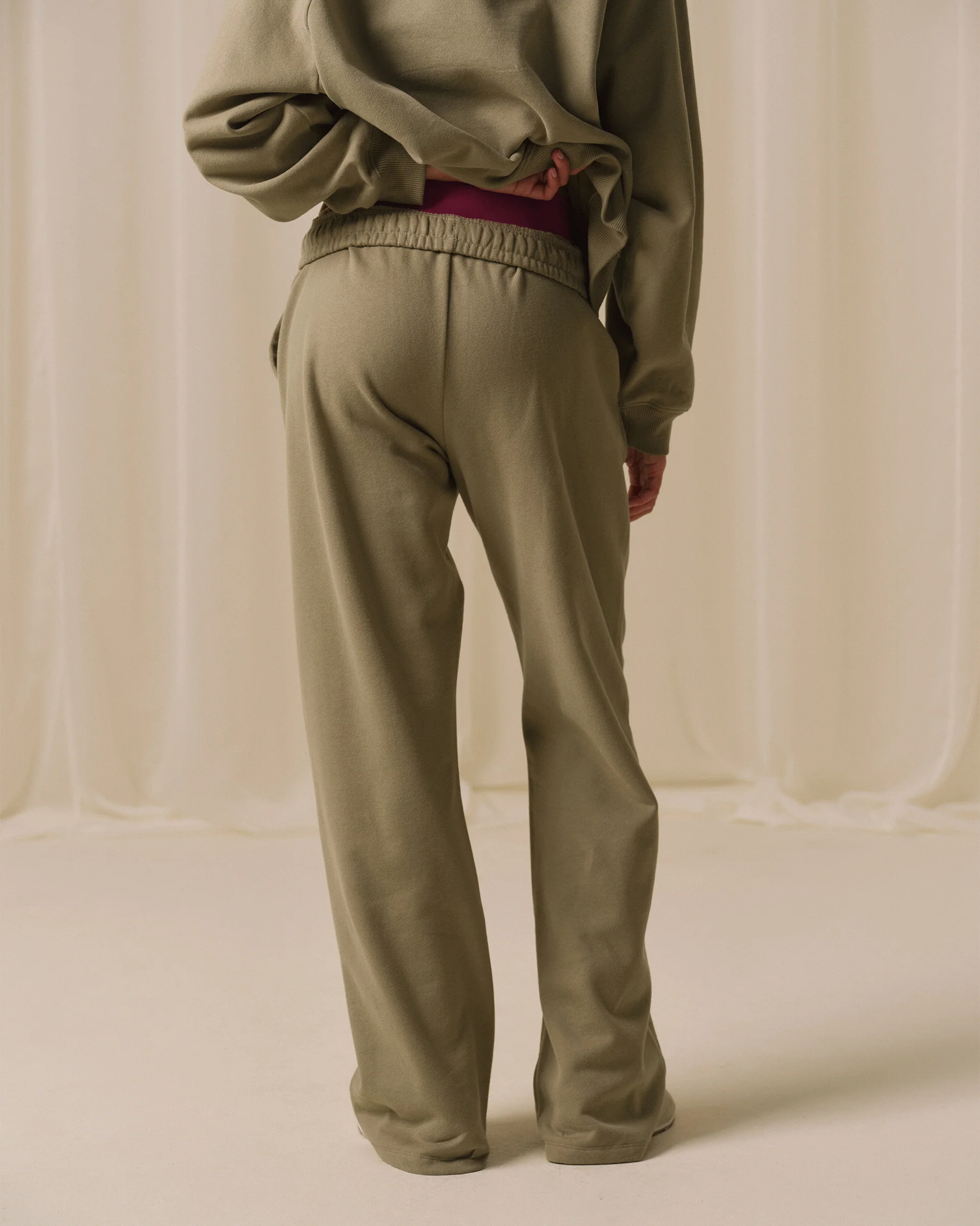Varsity Loose Fit Straight Leg Sweatpants - Pistachio Green - Image 2