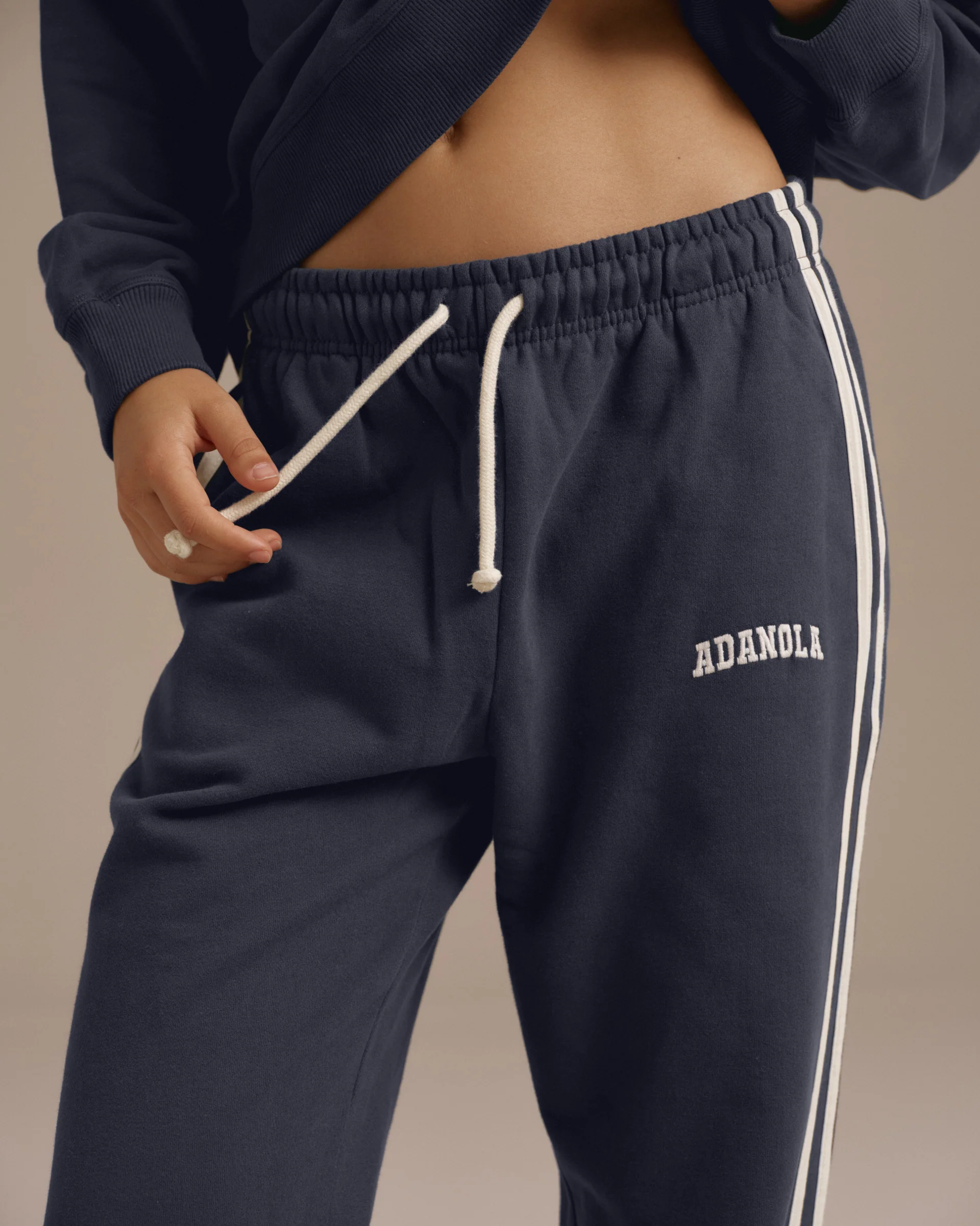 Varsity Loose Fit Sweatpants - Midnight Blue/Marshmallow White - Image 4