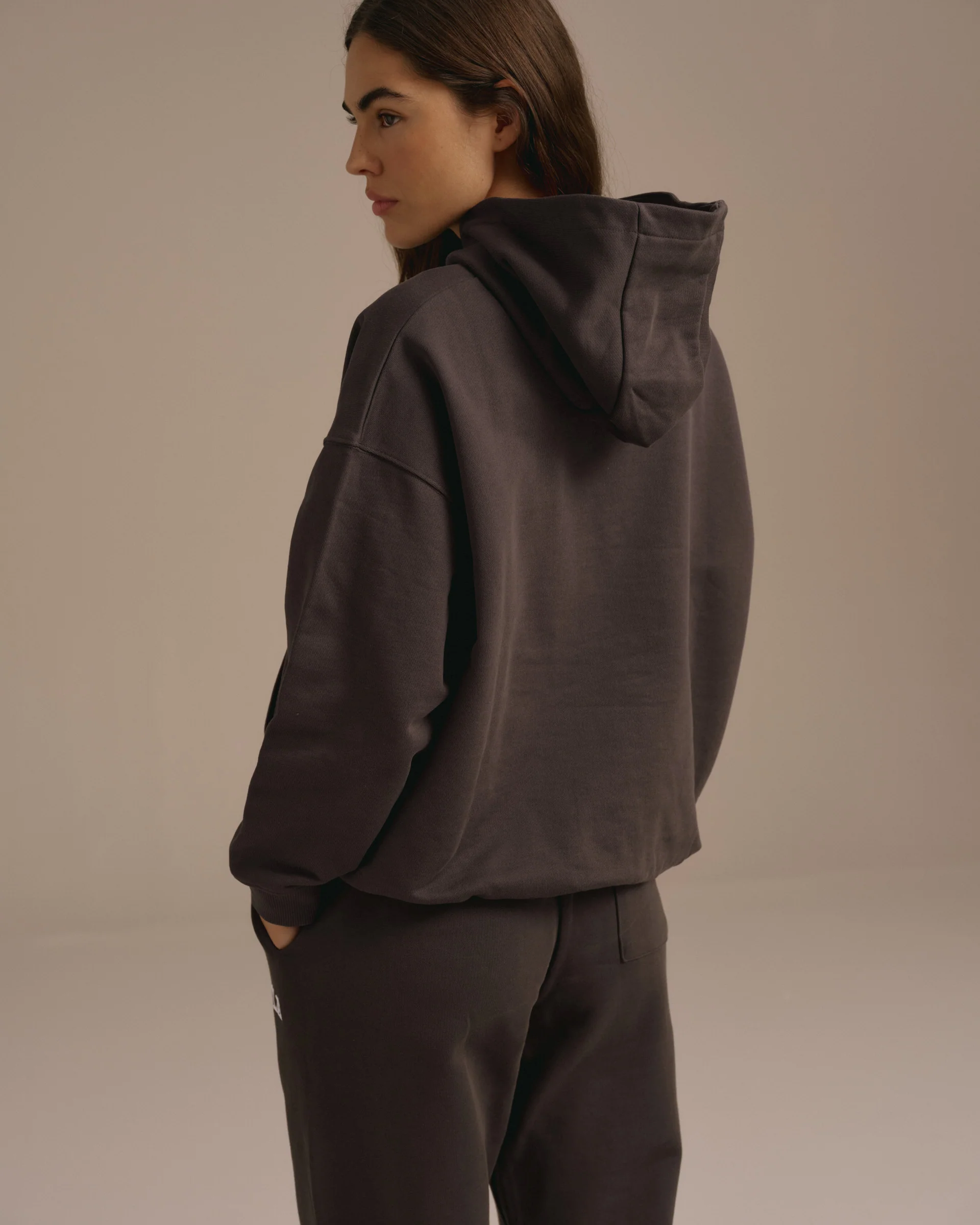 Varsity Oversized Hoodie - Washed Coffee Bean - Image 2