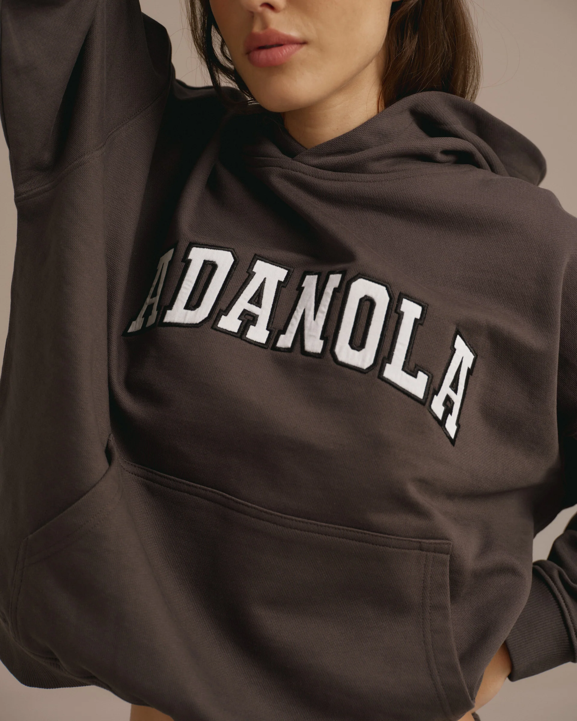 Varsity Oversized Hoodie - Washed Coffee Bean - Image 3