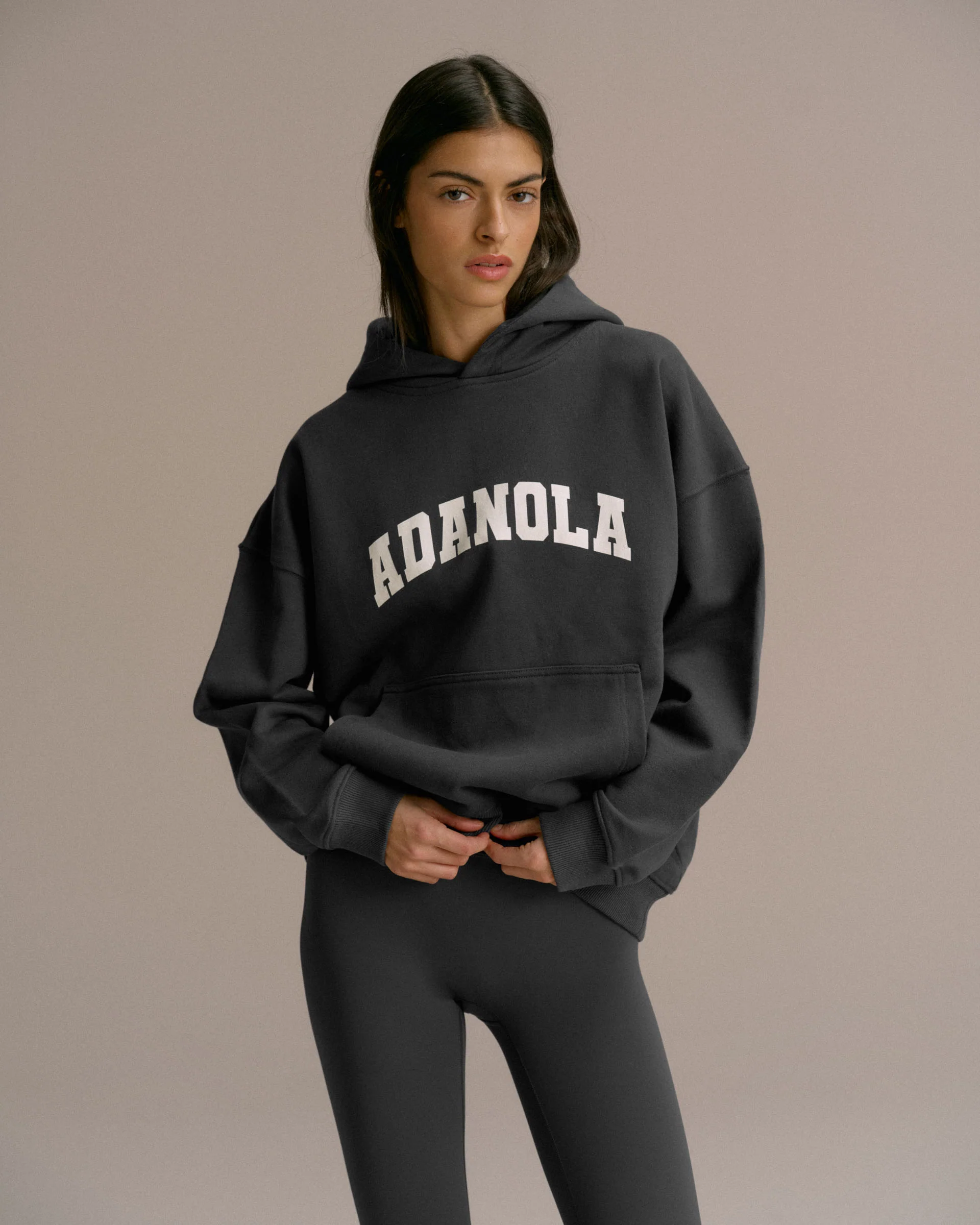 Varsity Oversized Hoodie - Graphite Grey/Marshmallow White - Image 3