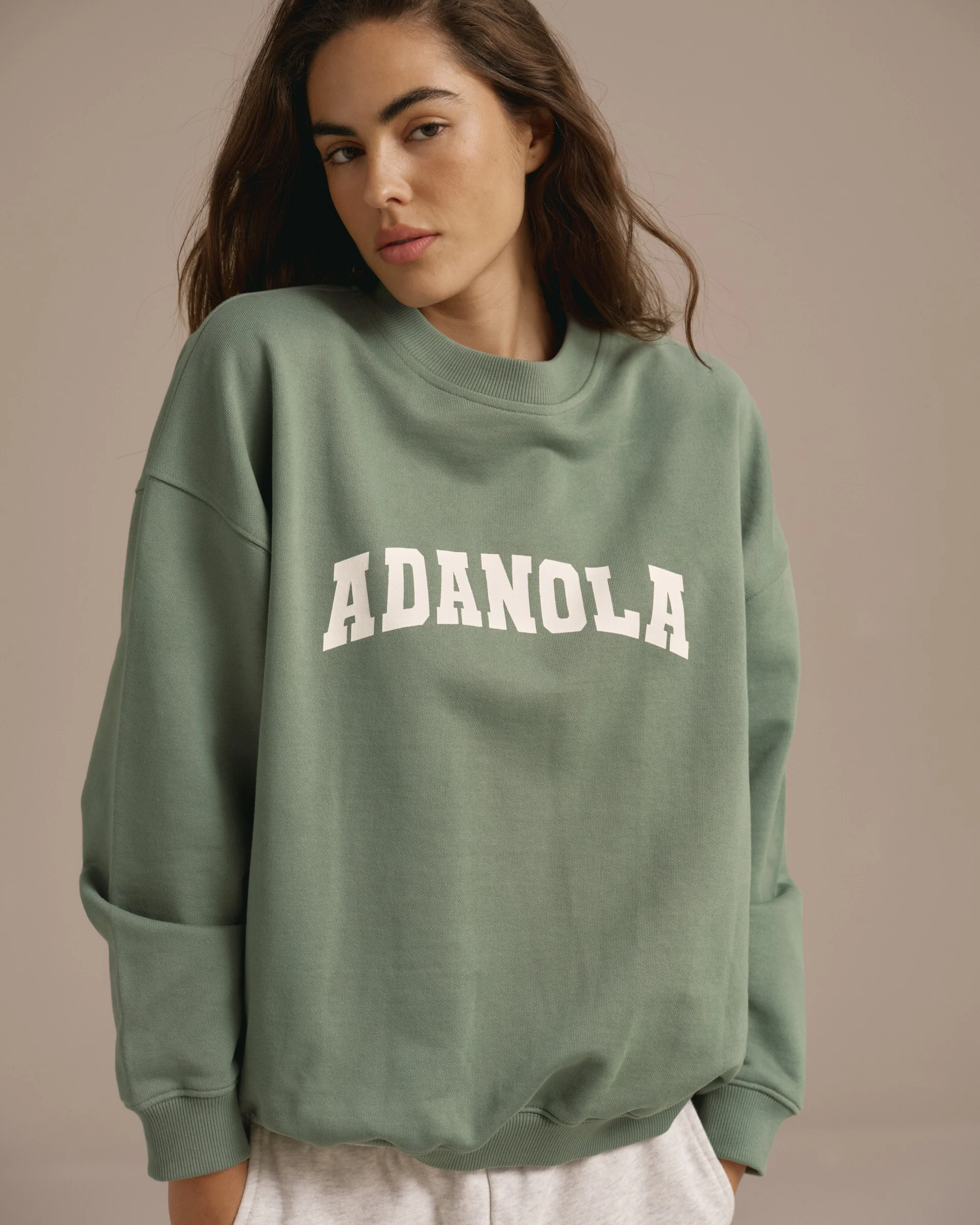 Varsity Oversized Sweatshirt - Eden Green/Marshmallow White - Image 3