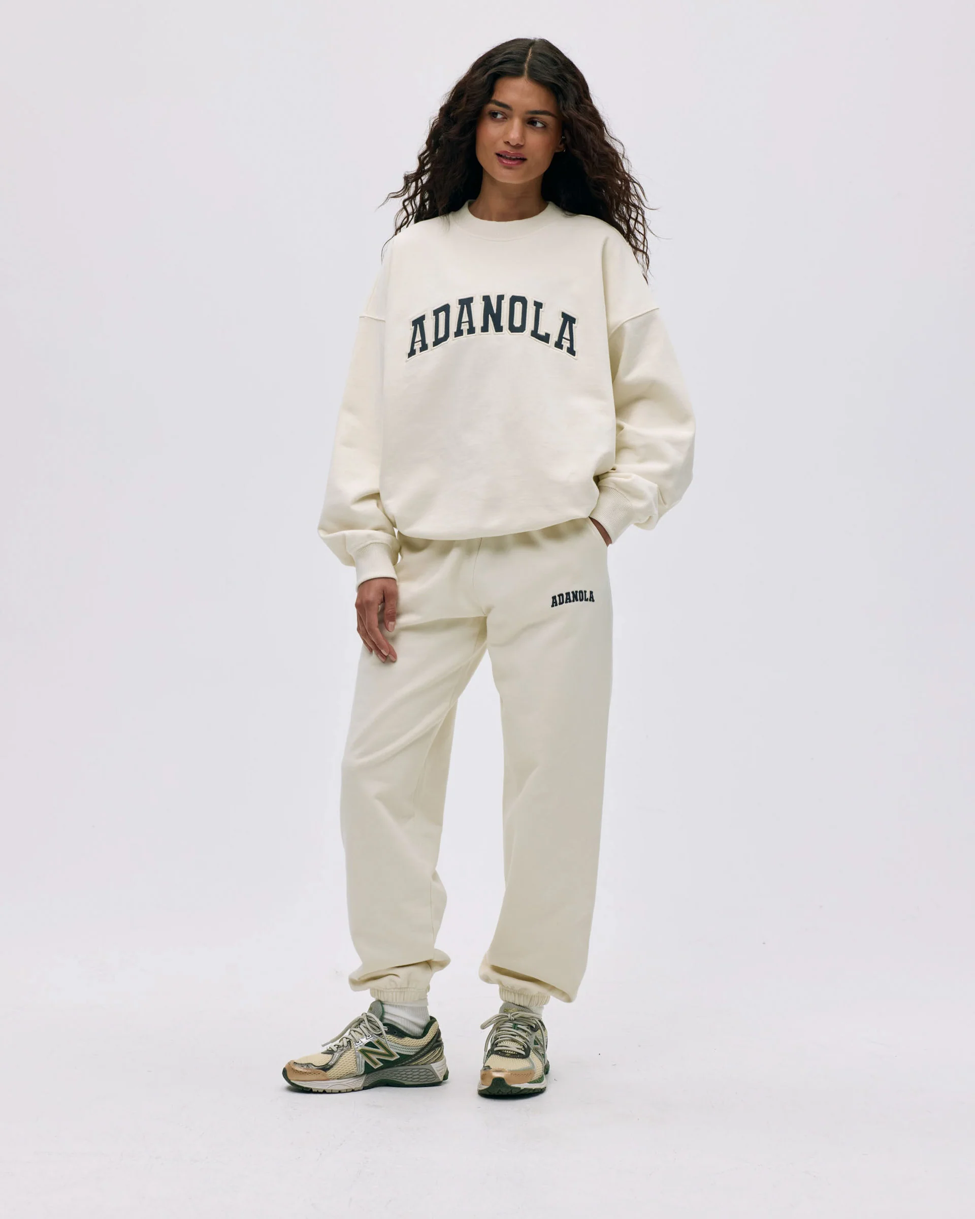 Varsity Oversized Sweatshirt - Marshmallow White/Midnight Blue - Image 4