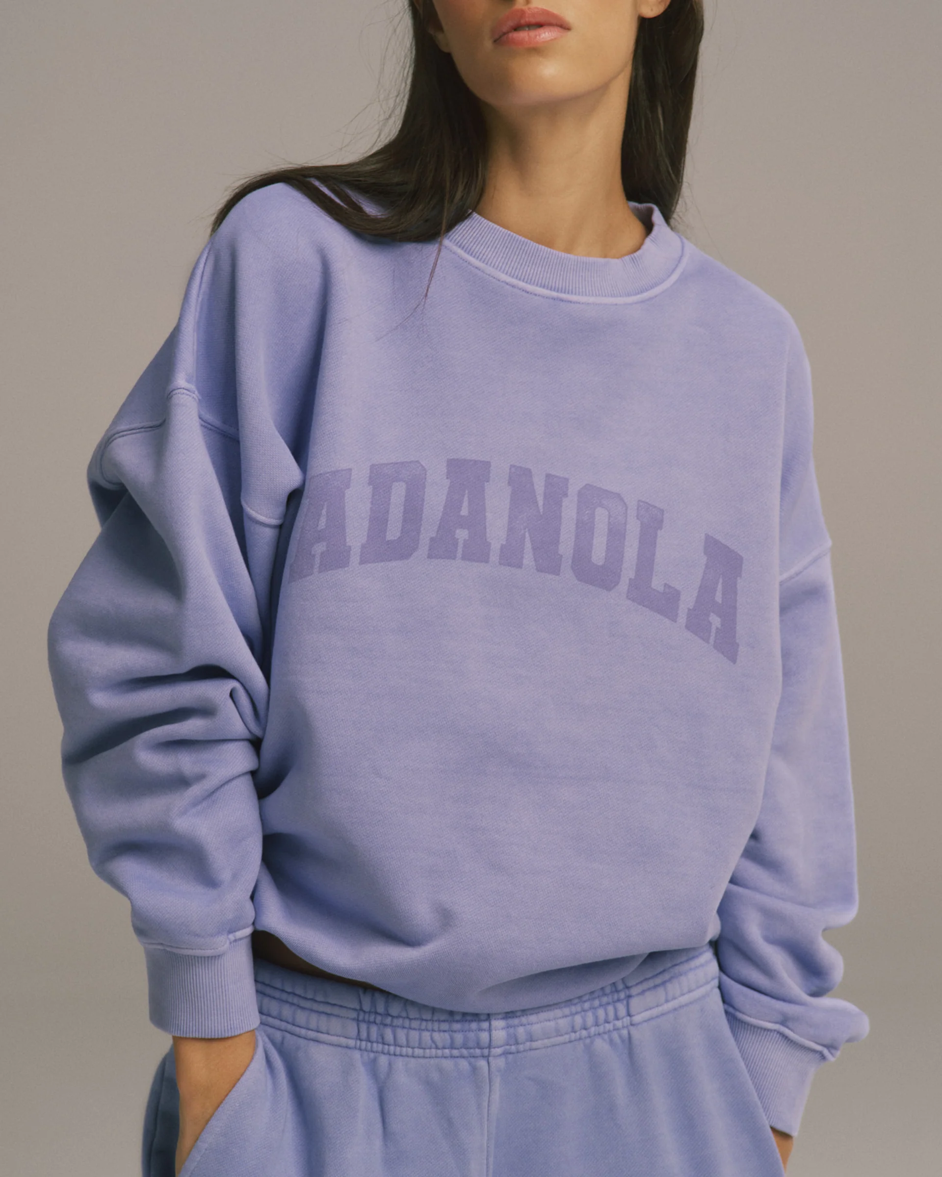 Varsity Oversized Sweatshirt - Washed Lavender - Image 3