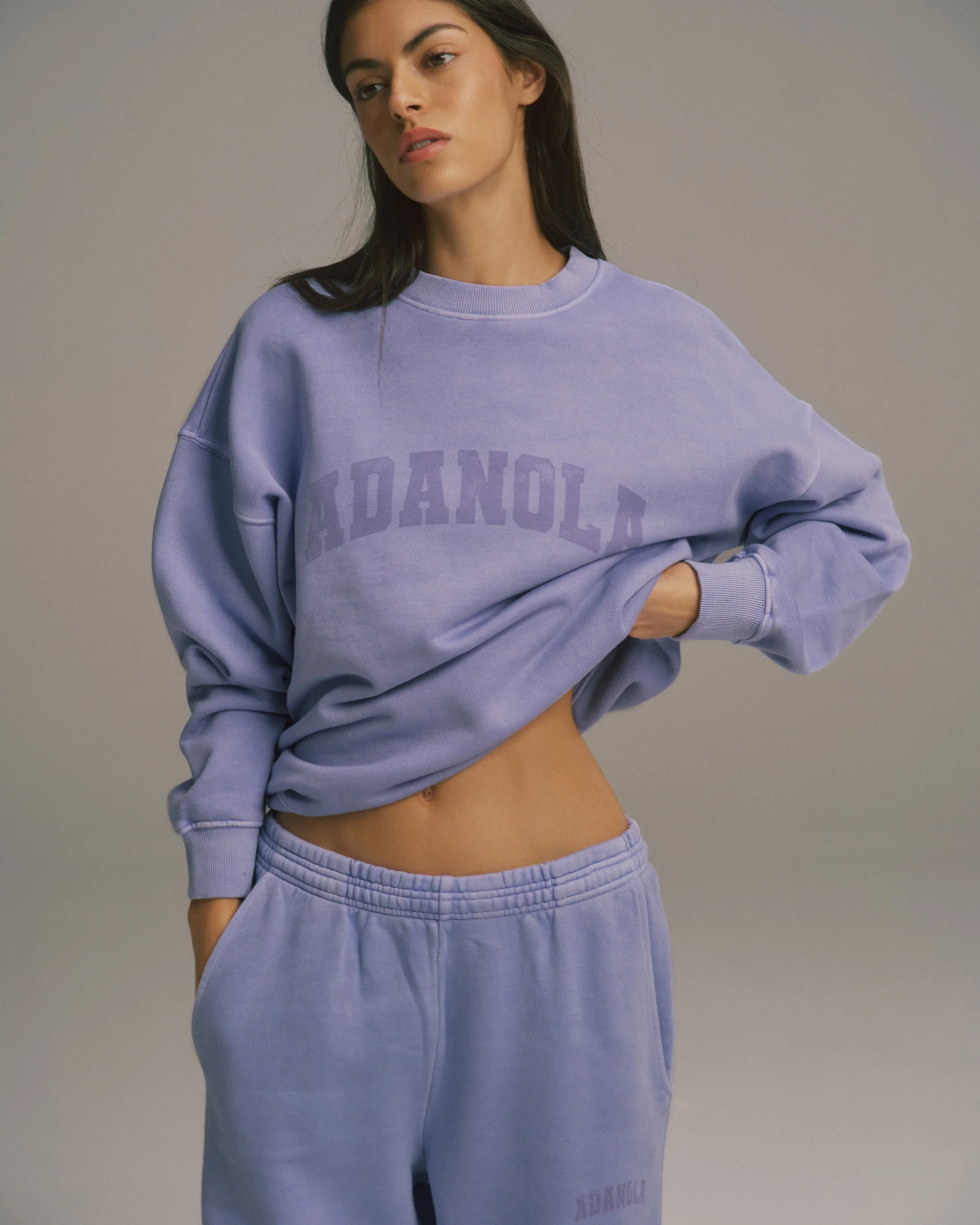Varsity Oversized Sweatshirt - Washed Lavender - Image 4