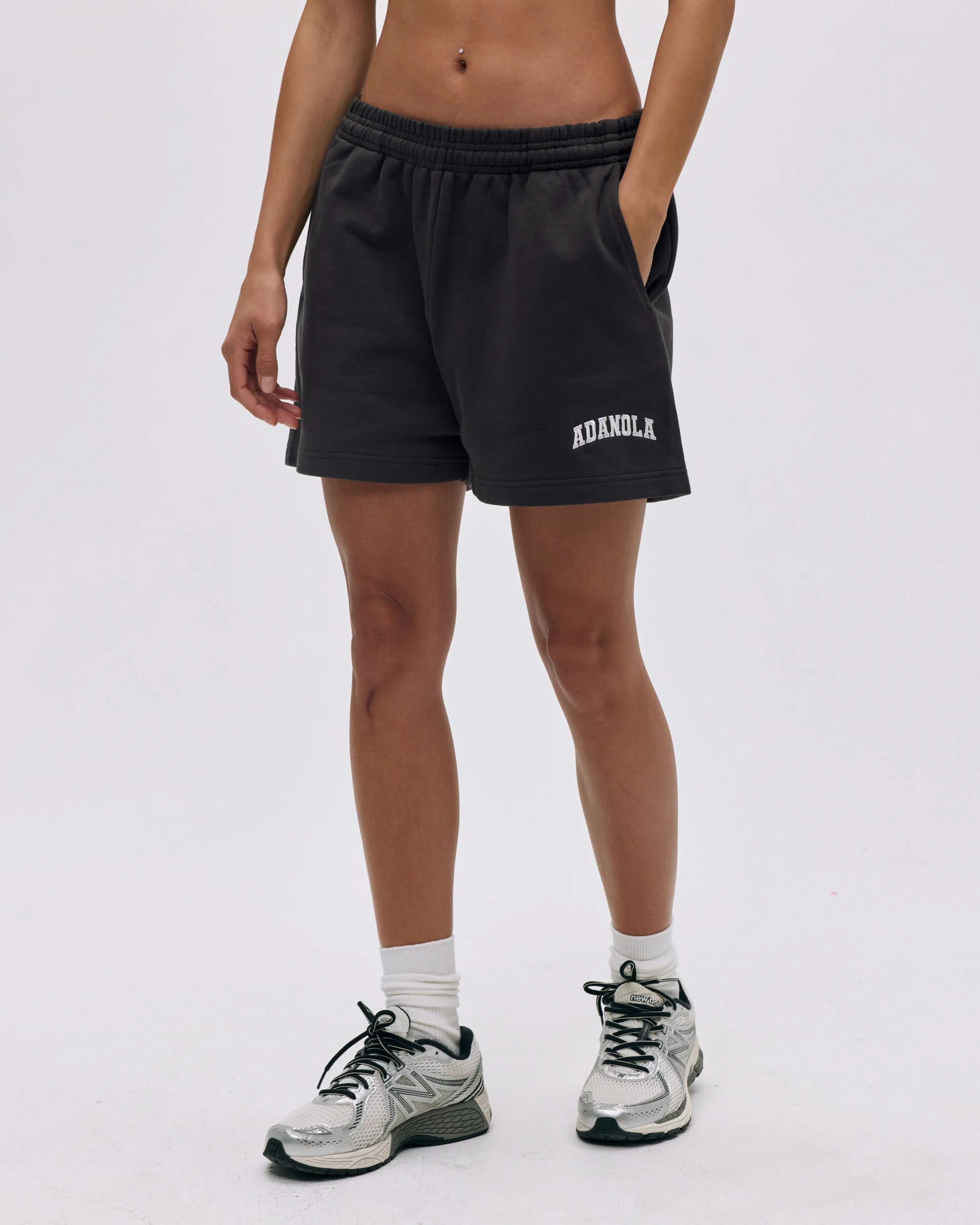 Varsity Sweat Shorts - Coffee Bean/Marshmallow White - Image 4