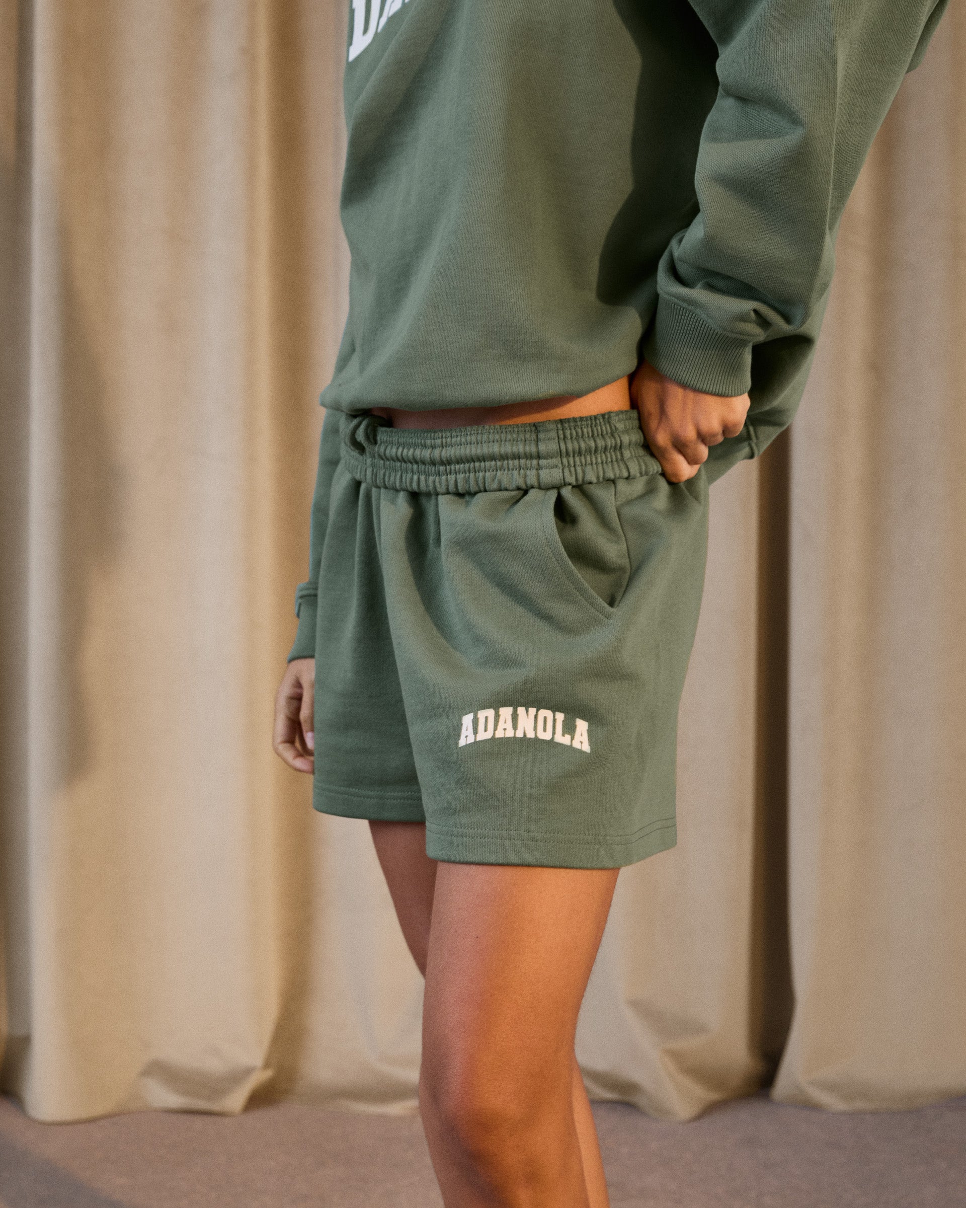 Varsity Sweat Shorts - Eden Green/Marshmallow White - Image 3