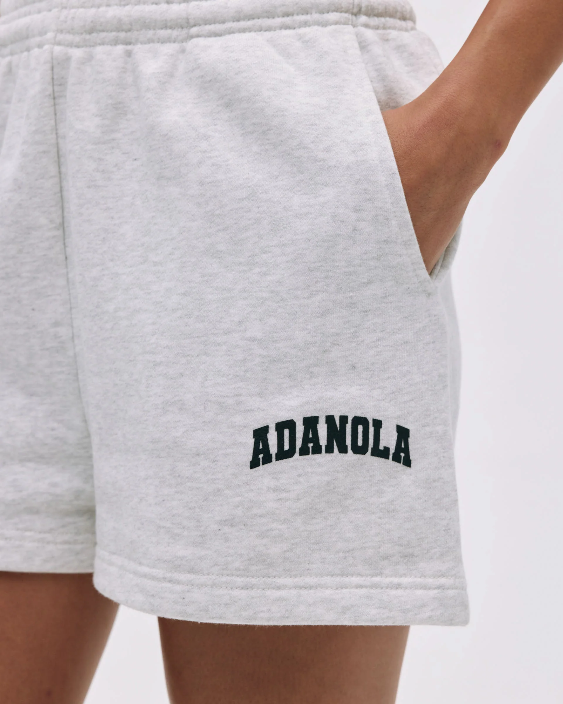 Varsity Sweat Shorts - Light Grey Melange/Black - Image 3