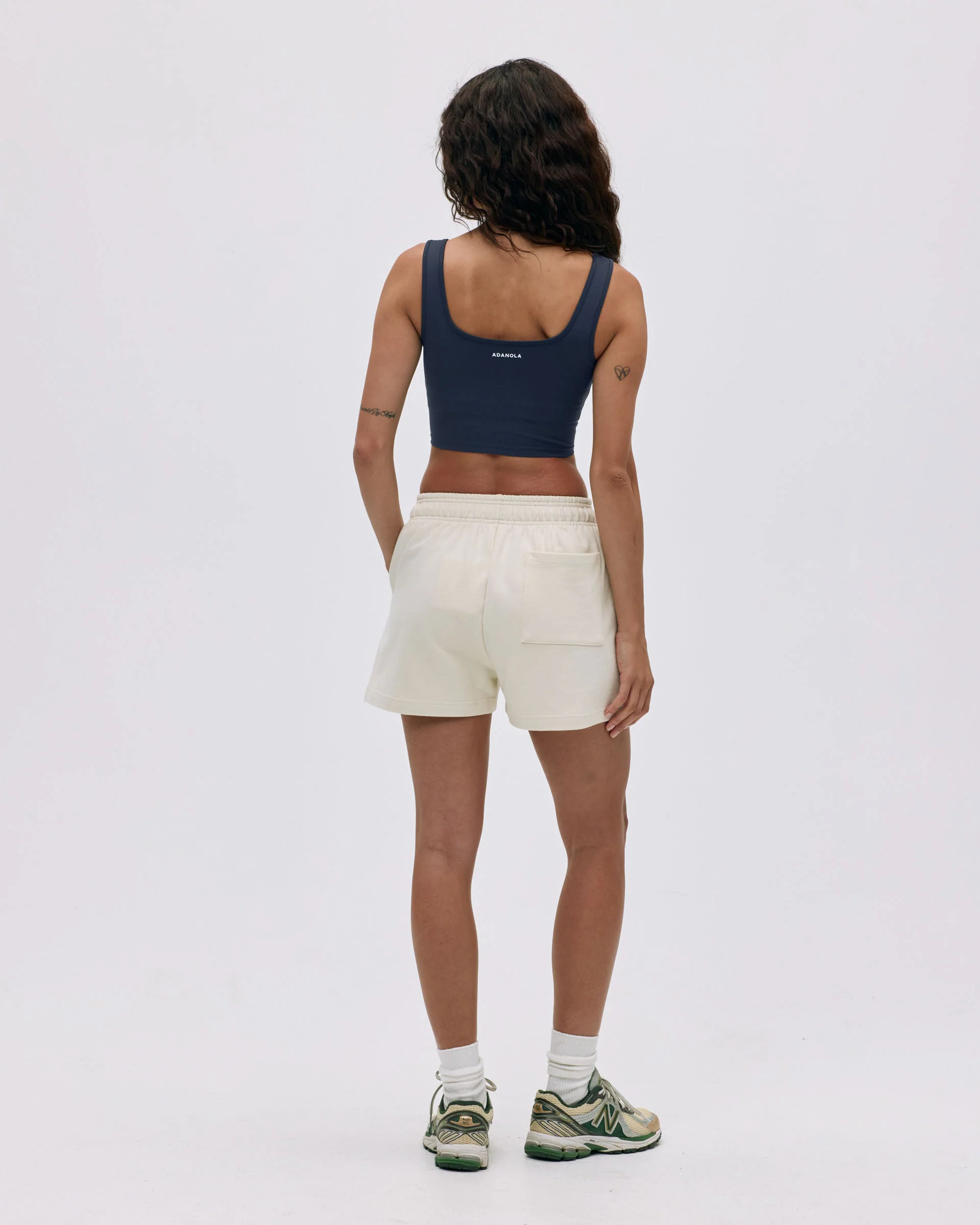 Varsity Sweat Shorts - Marshmallow White/Midnight Blue - Image 2