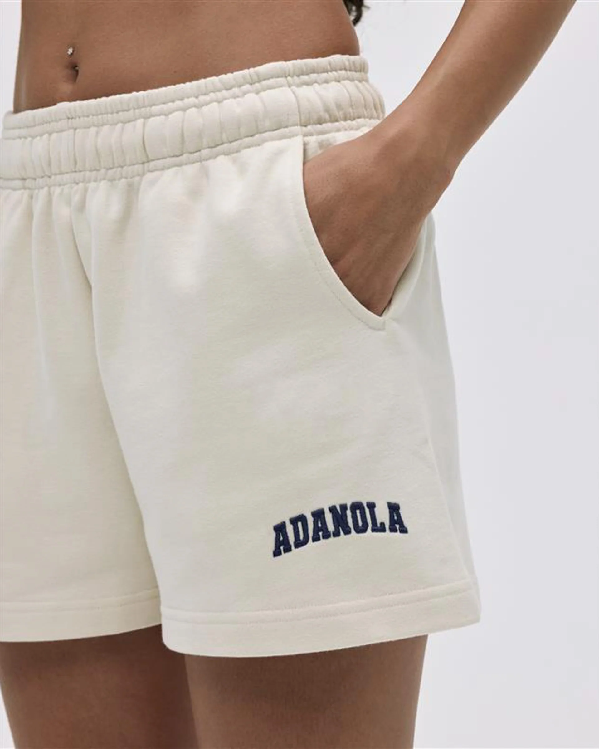 Varsity Sweat Shorts - Marshmallow White/Midnight Blue - Image 3