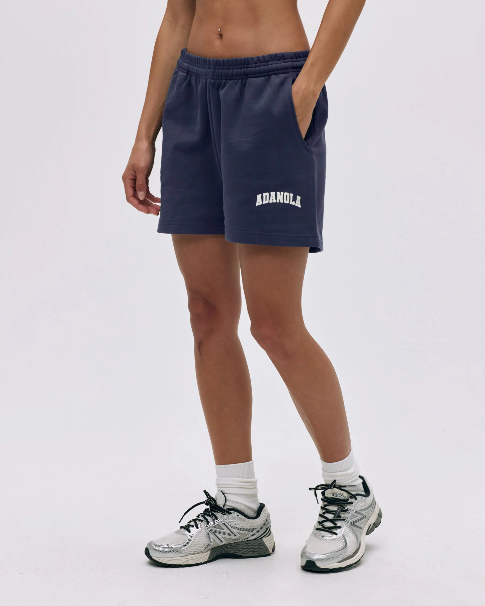 Varsity Sweat Shorts - Midnight Blue/Marshmallow White - Image 4