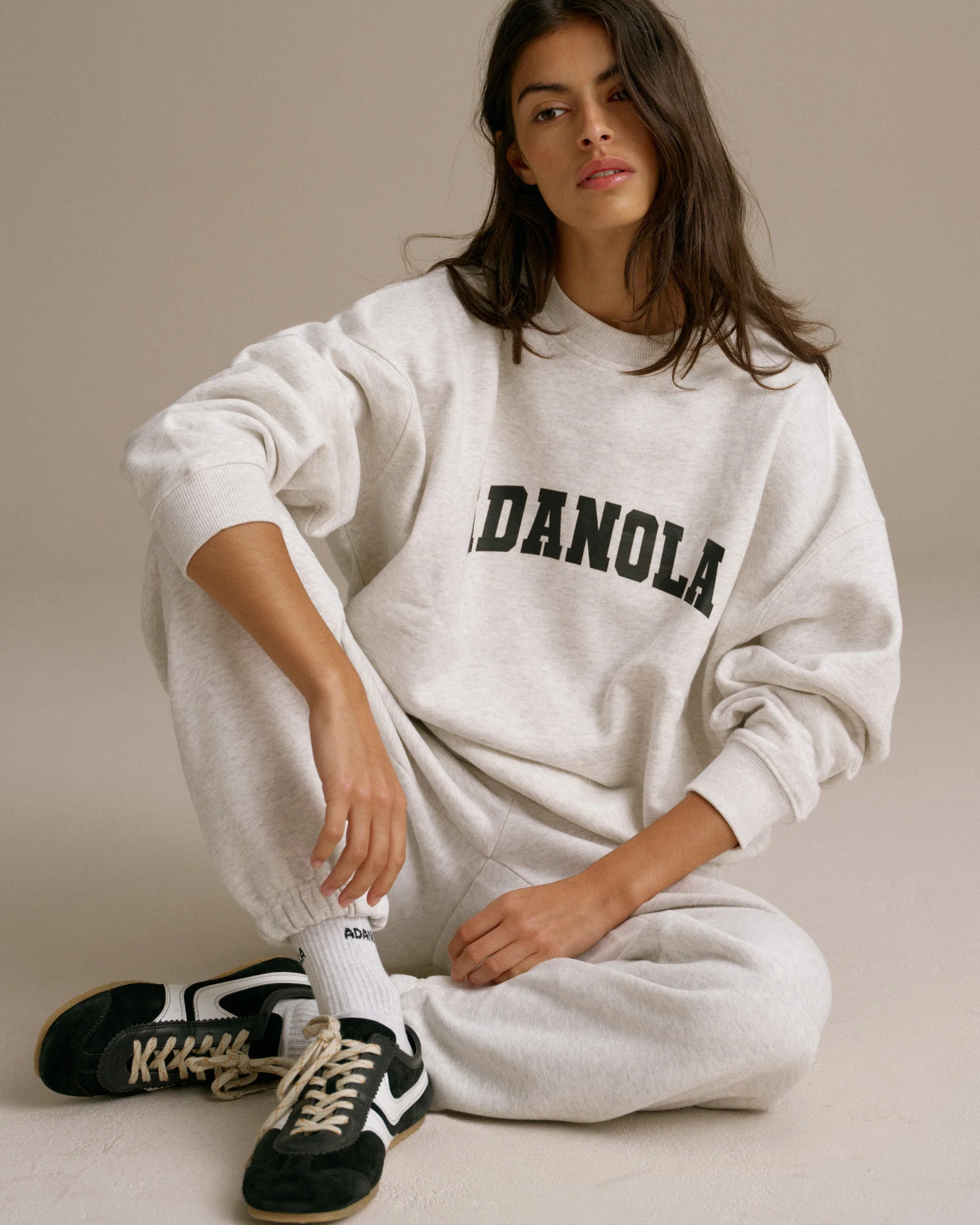 Varsity Sweatpants - Light Grey Melange/Black - Image 4
