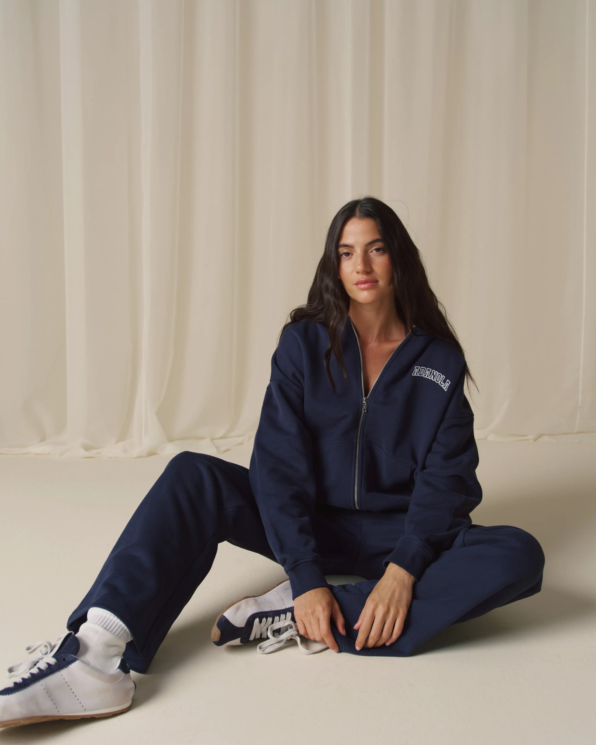 Varsity Zip Through Hoodie - Navy Blue - Image 4
