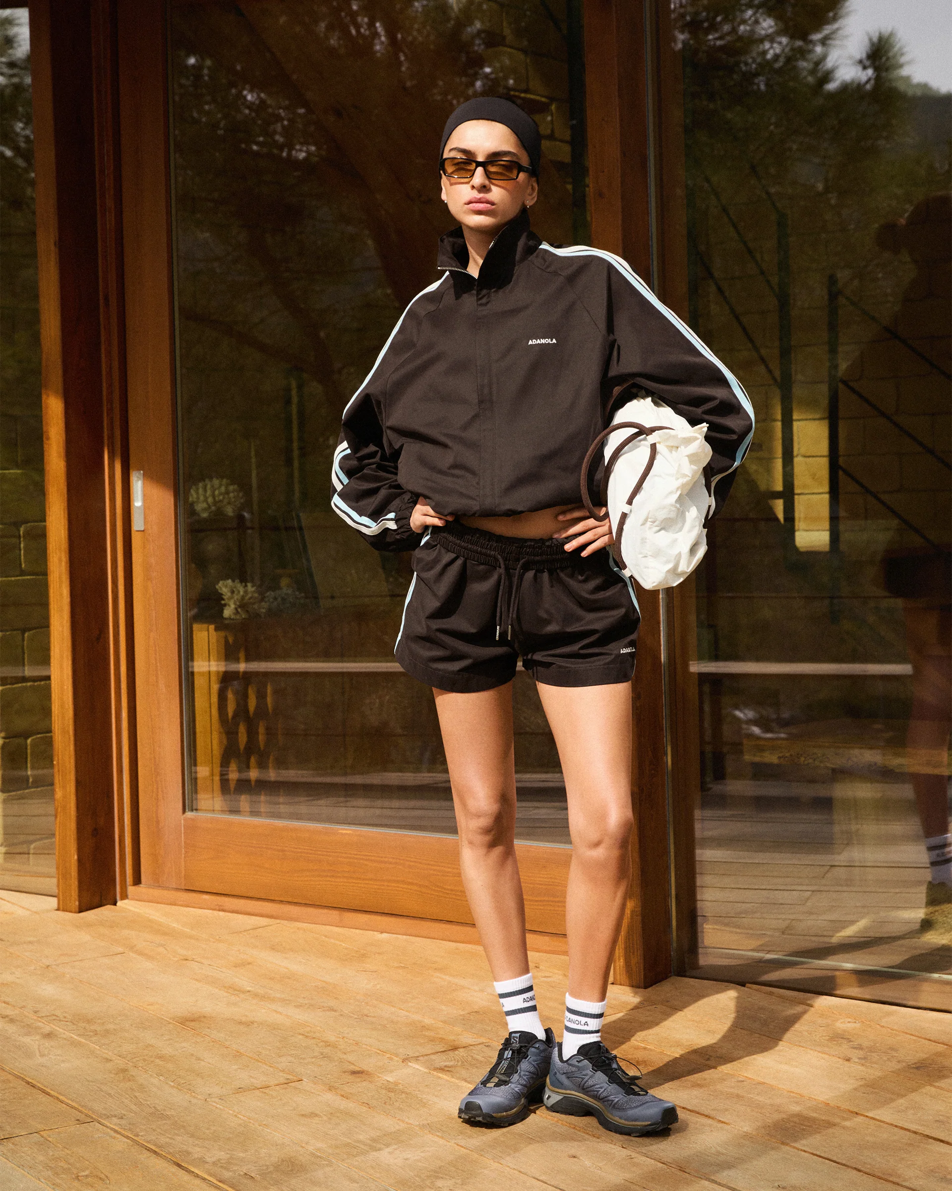 Woven Tape Detail Shorts - Coffee Bean - Image 3
